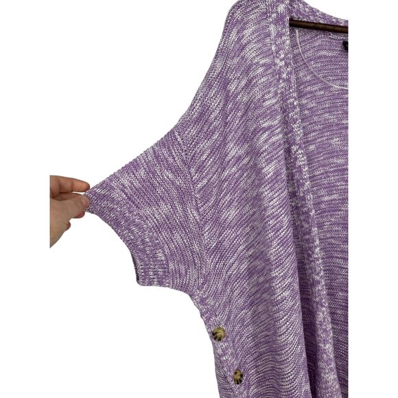 Lane Bryant Purple & White Open Front Cardigan With Button Detail Size 22/24 - Picture 3 of 9
